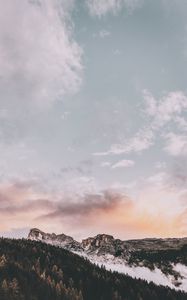 Preview wallpaper mountains, peak, sky, clouds, badia, south tyrol, italy