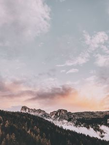 Preview wallpaper mountains, peak, sky, clouds, badia, south tyrol, italy