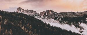 Preview wallpaper mountains, peak, sky, clouds, badia, south tyrol, italy
