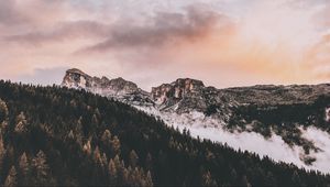 Preview wallpaper mountains, peak, sky, clouds, badia, south tyrol, italy