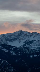 Preview wallpaper mountains, peak, snow, clouds, nature