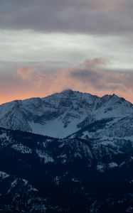 Preview wallpaper mountains, peak, snow, clouds, nature