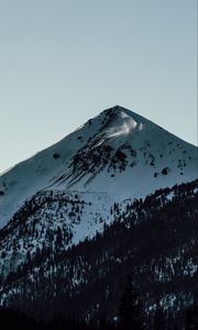 Preview wallpaper mountains, peak, snow, snowy, sky