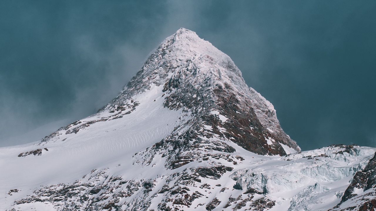 Wallpaper mountains, peak, snow, snowy, slope, sky