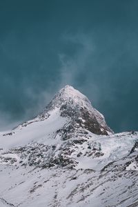 Preview wallpaper mountains, peak, snow, snowy, slope, sky