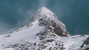 Preview wallpaper mountains, peak, snow, snowy, slope, sky