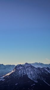 Preview wallpaper mountains, peak, snowy, sky, mountain landscape