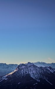 Preview wallpaper mountains, peak, snowy, sky, mountain landscape