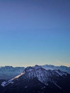 Preview wallpaper mountains, peak, snowy, sky, mountain landscape