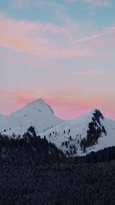 Preview wallpaper mountains, peak, snowy, mountain landscape, sky