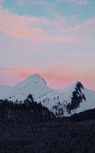 Preview wallpaper mountains, peak, snowy, mountain landscape, sky