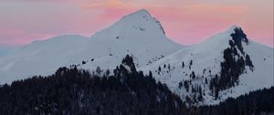 Preview wallpaper mountains, peak, snowy, mountain landscape, sky