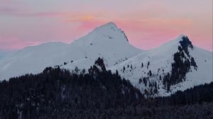 Preview wallpaper mountains, peak, snowy, mountain landscape, sky