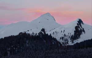 Preview wallpaper mountains, peak, snowy, mountain landscape, sky