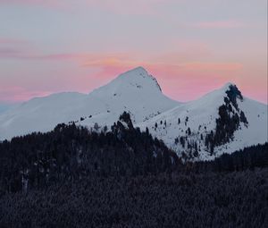 Preview wallpaper mountains, peak, snowy, mountain landscape, sky