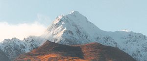 Preview wallpaper mountains, peak, spruce, trees, snowy