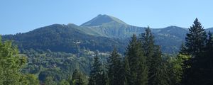 Preview wallpaper mountains, peak, trees, landscape, nature