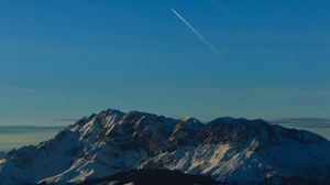 Preview wallpaper mountains, peaks, aerial view, twilight, sky