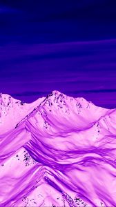 Preview wallpaper mountains, peaks, aerial view, purple, snow, dusk