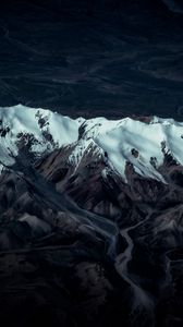 Preview wallpaper mountains, peaks, aerial view, snow, relief