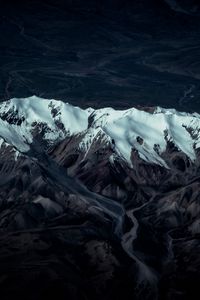 Preview wallpaper mountains, peaks, aerial view, snow, relief