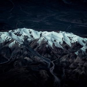 Preview wallpaper mountains, peaks, aerial view, snow, relief