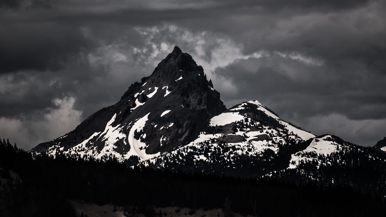 Wallpaper mountains, peaks, bw, nature