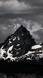 Preview wallpaper mountains, peaks, bw, nature