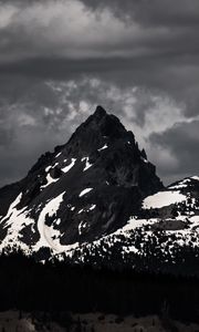 Preview wallpaper mountains, peaks, bw, nature