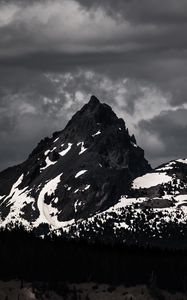 Preview wallpaper mountains, peaks, bw, nature