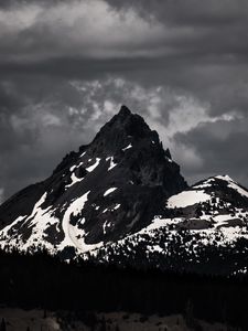 Preview wallpaper mountains, peaks, bw, nature