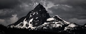 Preview wallpaper mountains, peaks, bw, nature