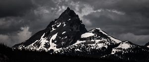 Preview wallpaper mountains, peaks, bw, nature