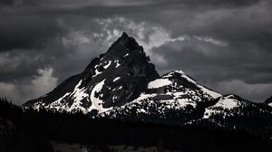 Preview wallpaper mountains, peaks, bw, nature