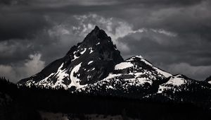 Preview wallpaper mountains, peaks, bw, nature