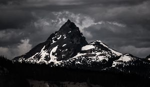 Preview wallpaper mountains, peaks, bw, nature