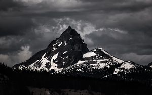 Preview wallpaper mountains, peaks, bw, nature