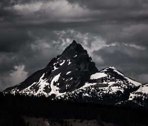 Preview wallpaper mountains, peaks, bw, nature