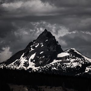 Preview wallpaper mountains, peaks, bw, nature