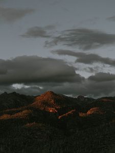 Preview wallpaper mountains, peaks, cacti, cloudy