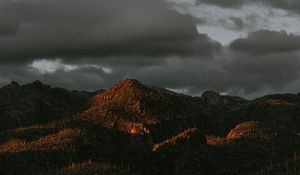 Preview wallpaper mountains, peaks, cacti, cloudy