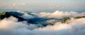 Preview wallpaper mountains, peaks, clouds, sky