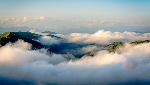 Preview wallpaper mountains, peaks, clouds, sky