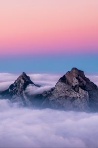 Preview wallpaper mountains, peaks, clouds, sky, switzerland