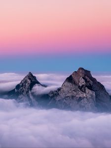 Preview wallpaper mountains, peaks, clouds, sky, switzerland