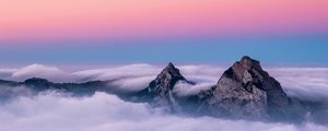 Preview wallpaper mountains, peaks, clouds, sky, switzerland