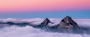 Preview wallpaper mountains, peaks, clouds, sky, switzerland