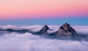 Preview wallpaper mountains, peaks, clouds, sky, switzerland