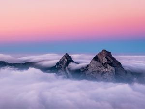 Preview wallpaper mountains, peaks, clouds, sky, switzerland