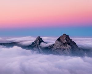 Preview wallpaper mountains, peaks, clouds, sky, switzerland